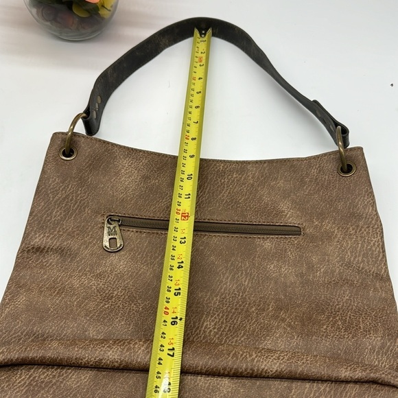 Montana West Two Tone Brown Shoulder Bag BRN6020C - Picture 6 of 16